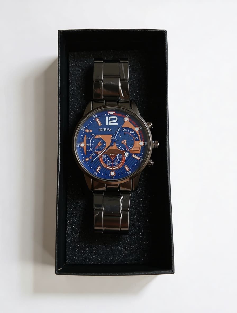 Montre hommes acier noir – Image 2