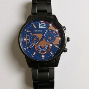 Montre hommes acier noir
